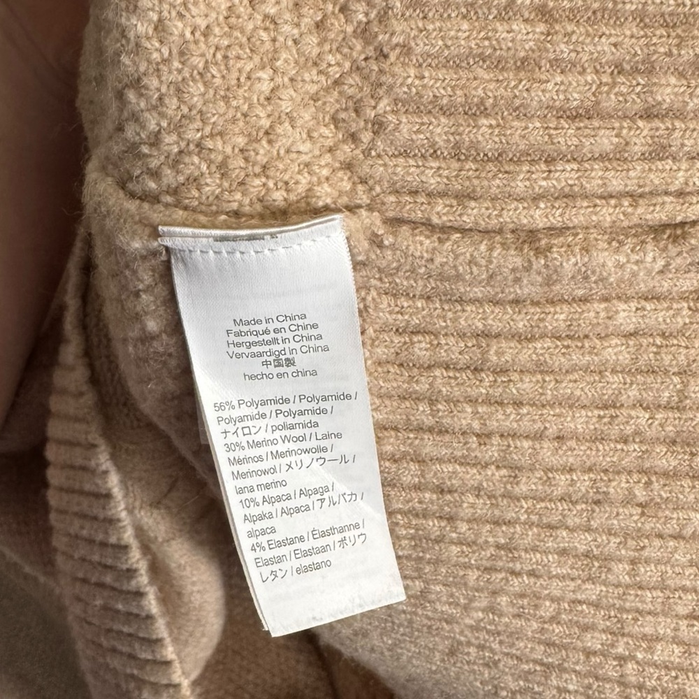 J.Crew Cable Knit Half Zip Sweater Wool Blend Neutral Casual Women's Size Large - Picture 6 of 6